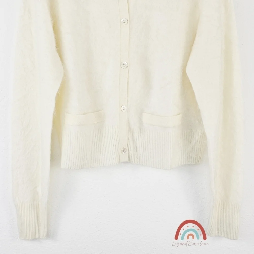 New! J. Crew Brushed Cashmere Cropped Cardigan